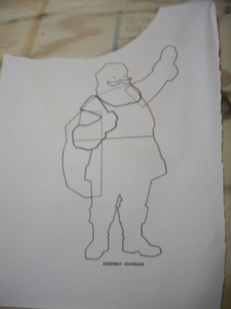 Uncle Atom Douglas Fir Santa pattern on plywood how I did it